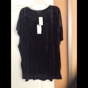 Brand new Black velvet front women top